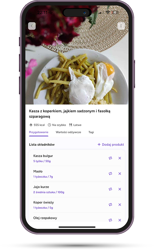 dieta niskie IG dla PCOS i IO – przykładowy posiłek