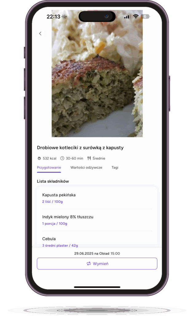 dieta niskie IG dla PCOS i IO – przykładowy posiłek