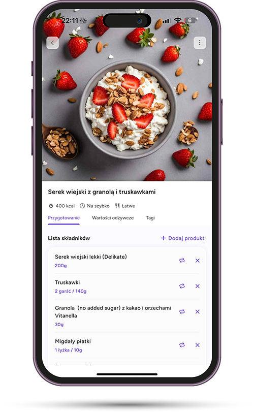 dieta niskie IG dla PCOS i IO – przykładowy posiłek