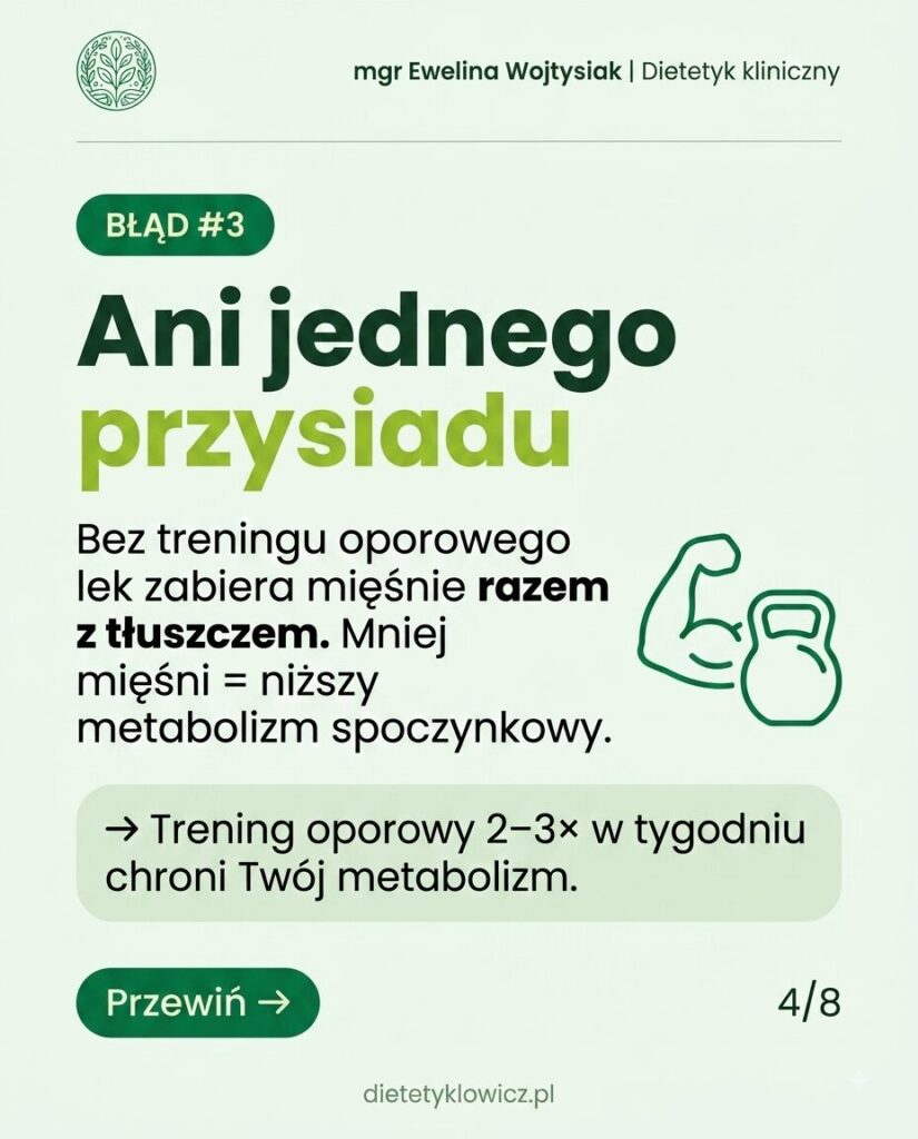 Błąd 3 — brak treningu oporowego przy odchudzaniu na Ozempicu
